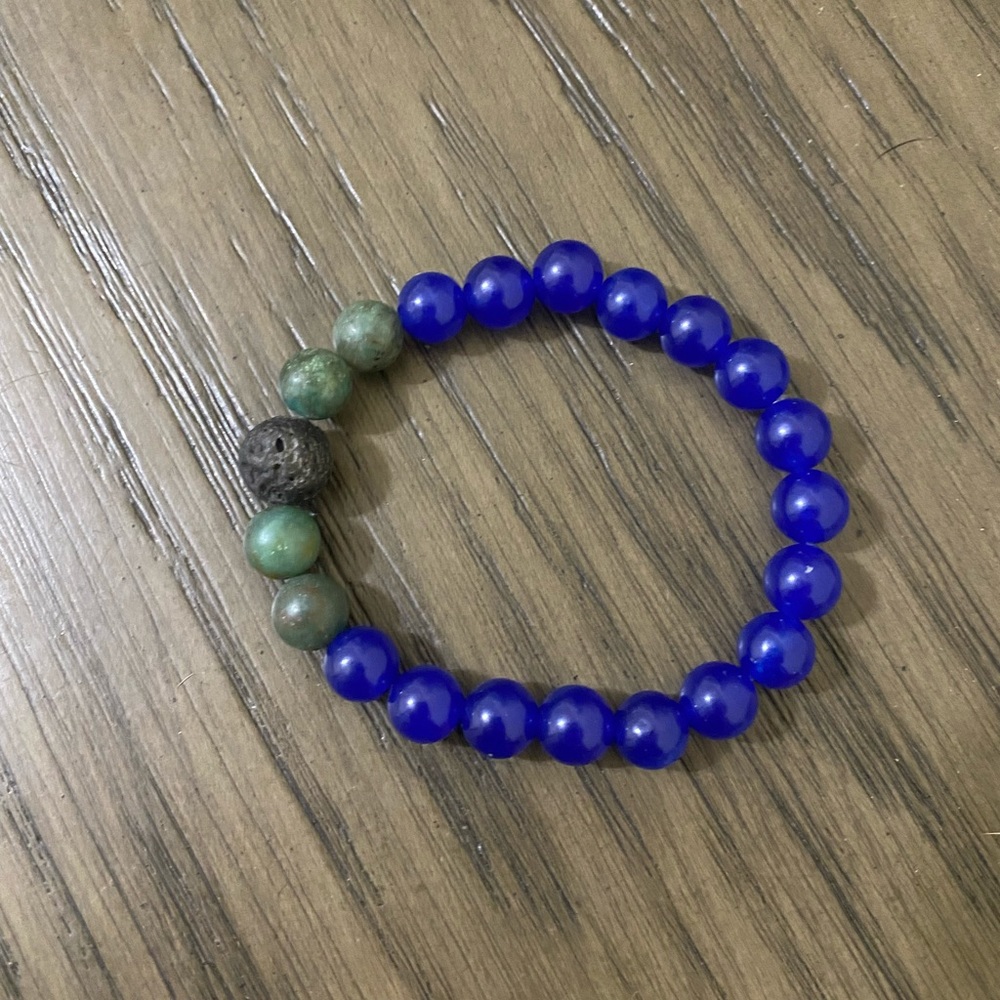 Chakra Genuine Gemstones Lava Bracelet